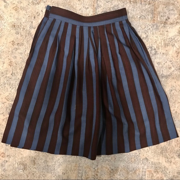 Vintage Yves Saint Laurent multicolor striped pleated wool skirt. Size S. - Picture 9 of 12